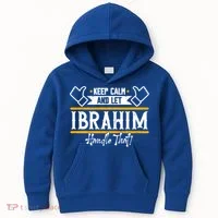 Ibrahim Keep Calm And Let Ibrahim Handle That Funny Gift Kids Hoodie thumb 0