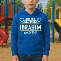 Ibrahim Keep Calm And Let Ibrahim Handle That Funny Gift Kids Hoodie thumb 2