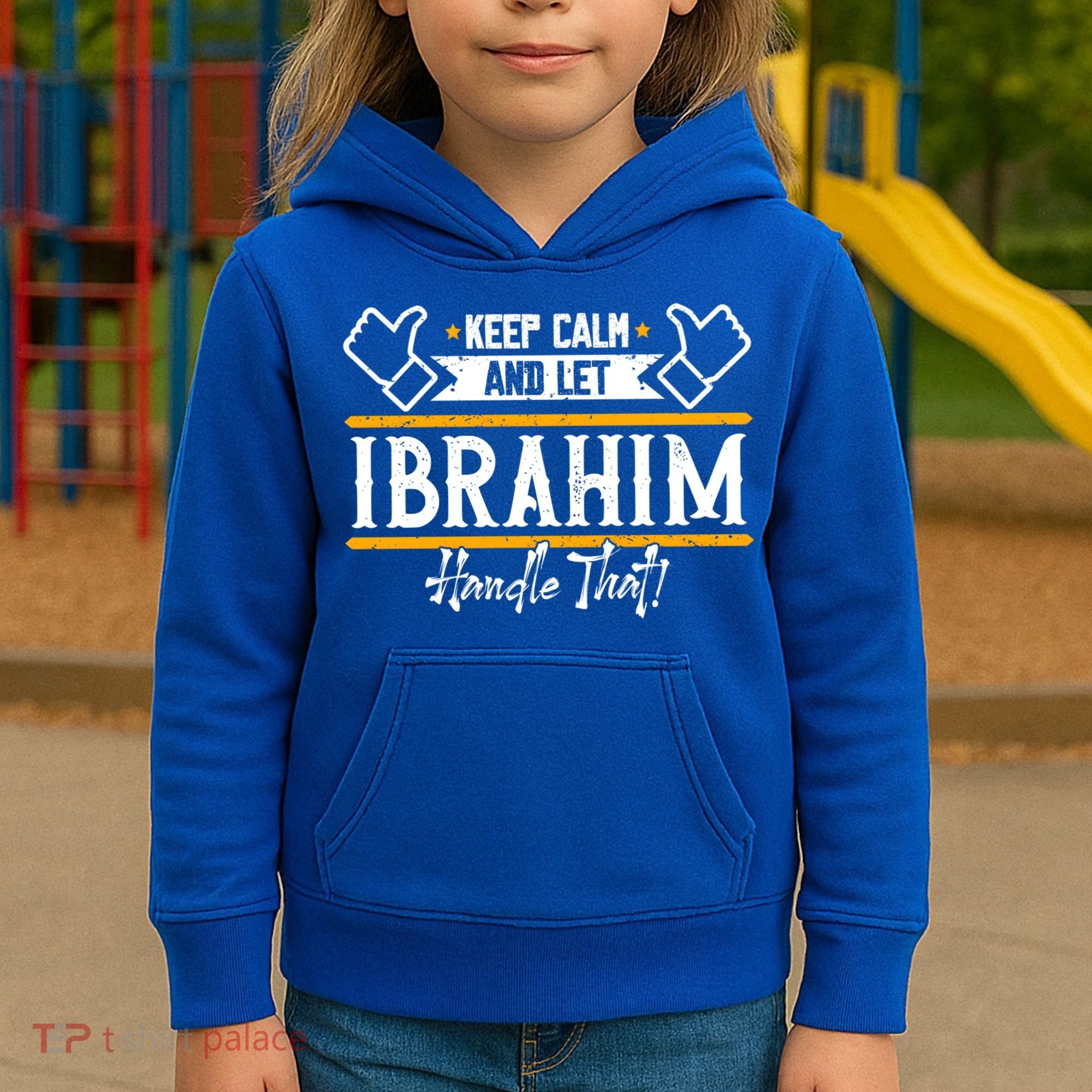 Ibrahim Keep Calm And Let Ibrahim Handle That Funny Gift Kids Hoodie