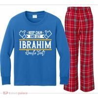 Ibrahim Keep Calm And Let Ibrahim Handle That Funny Gift Kids Long Sleeve Plaid Pajama Set thumb 0