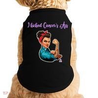 I Kicked Cancers Ass Cancer Survivors Doggie Tank thumb 0