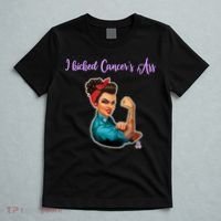 I Kicked Cancers Ass Cancer Survivors T-Shirt thumb 5