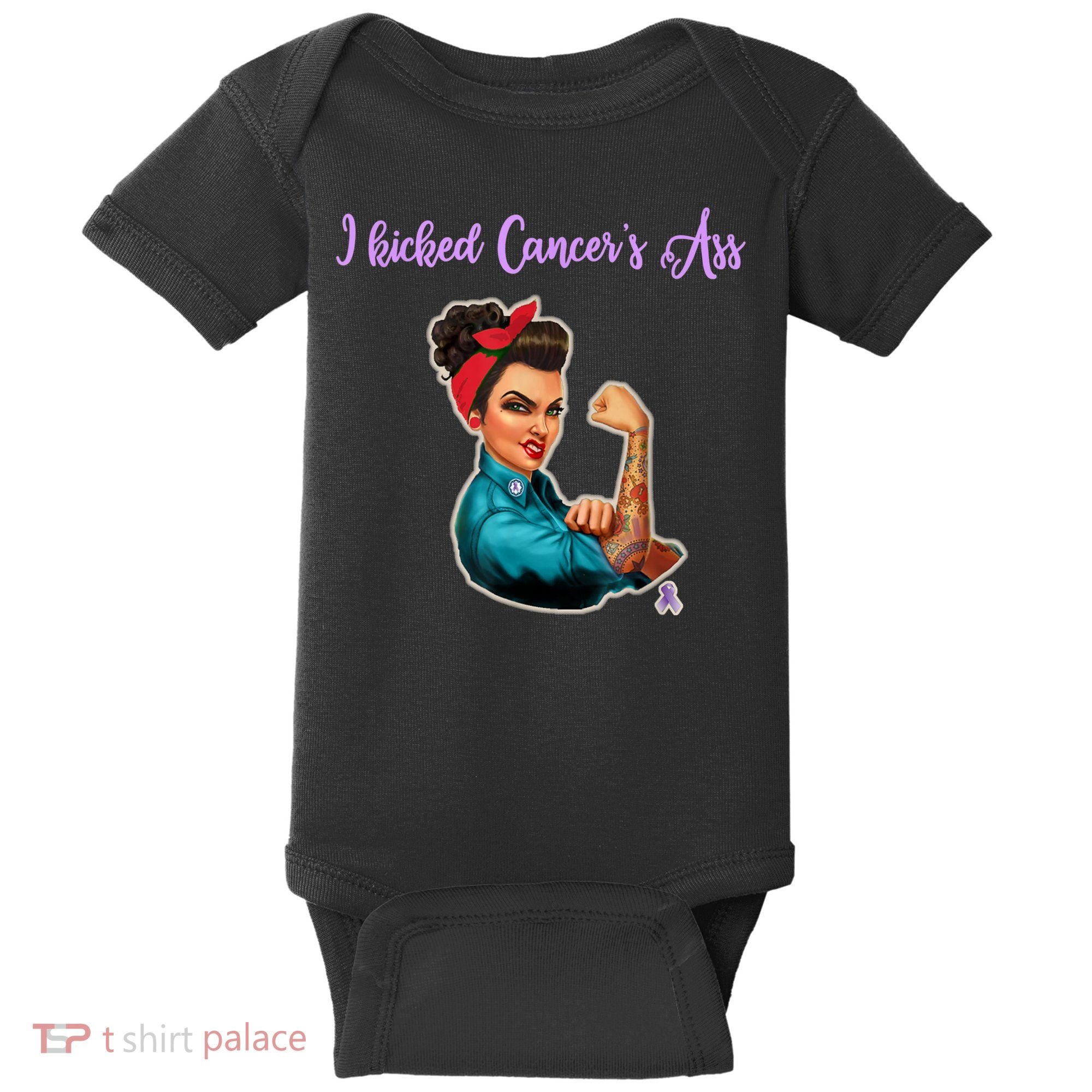 I Kicked Cancers Ass Cancer Survivors Baby Bodysuit