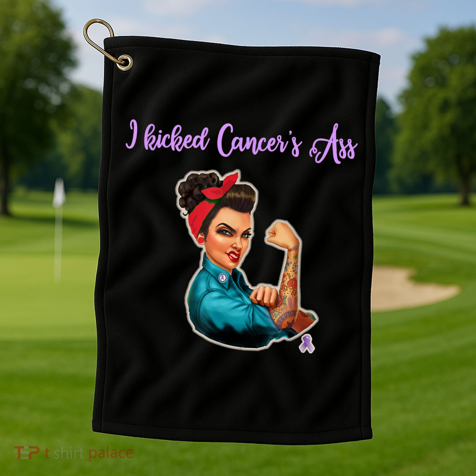 I Kicked Cancers Ass Cancer Survivors Golf Towel