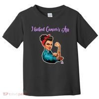 I Kicked Cancers Ass Cancer Survivors Toddler T-Shirt thumb 0