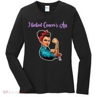 I Kicked Cancers Ass Cancer Survivors Women's Long Sleeve Shirt thumb 0
