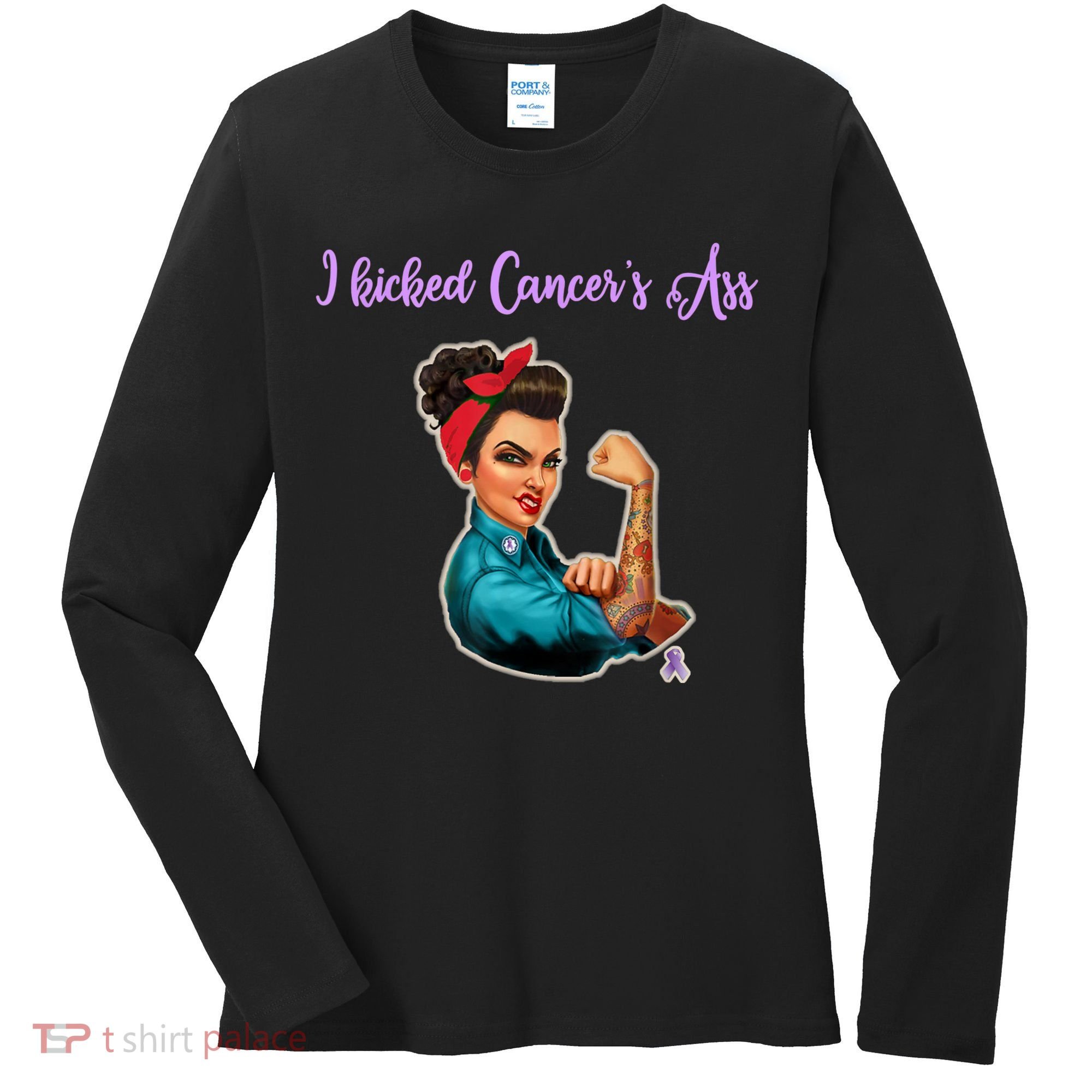 I Kicked Cancers Ass Cancer Survivors Women's Long Sleeve Shirt