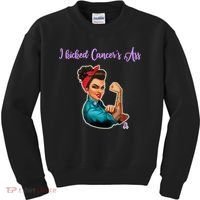 I Kicked Cancers Ass Cancer Survivors Kids Sweatshirt thumb 0