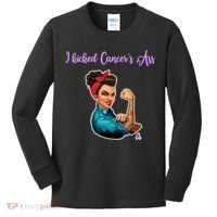 I Kicked Cancers Ass Cancer Survivors Kids Long Sleeve Shirt thumb 0