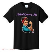I Kicked Cancers Ass Cancer Survivors Kids T-Shirt thumb 0