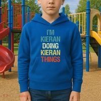 I'M Kieran Doing Kieran Things Personalized First Name Gift Kids Hoodie thumb 2