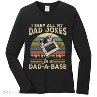 I Keep Dad Jokes In A Dad A Base Women's Long Sleeve Shirt thumb 0