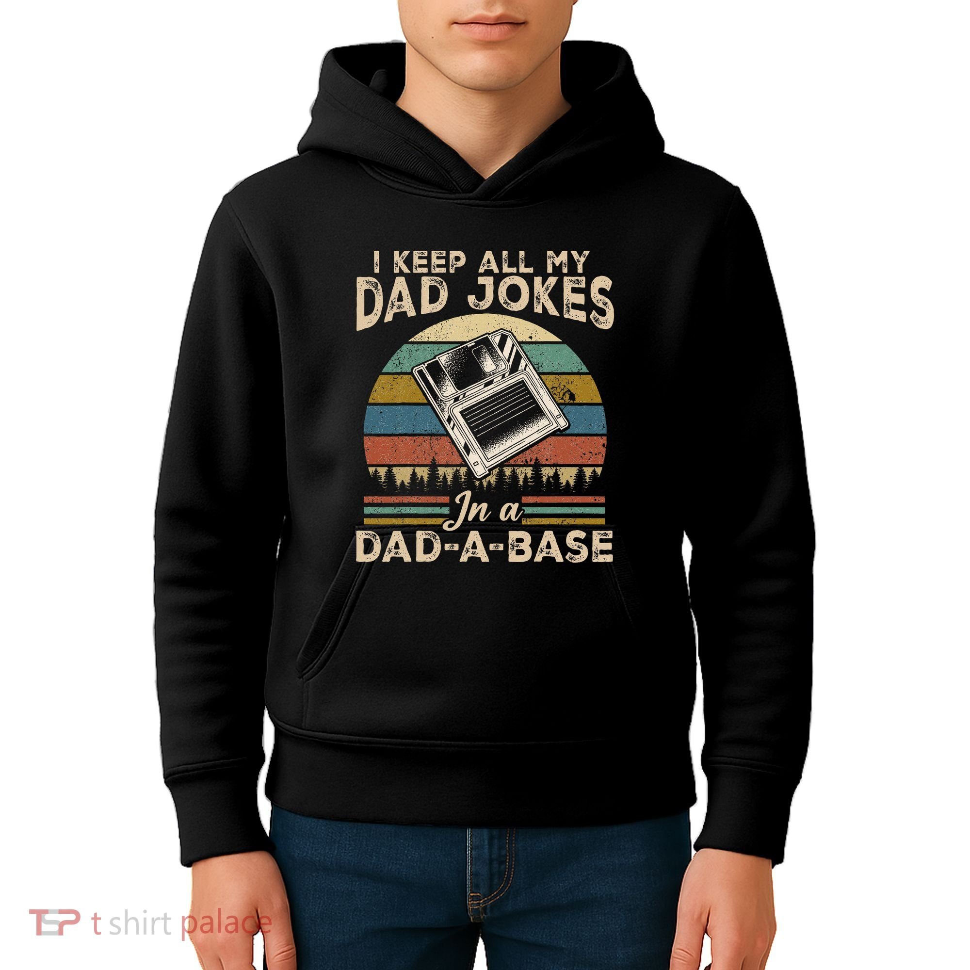 I Keep Dad Jokes In A Dad A Base Kids Hoodie