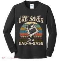 I Keep Dad Jokes In A Dad A Base Kids Long Sleeve Shirt thumb 0