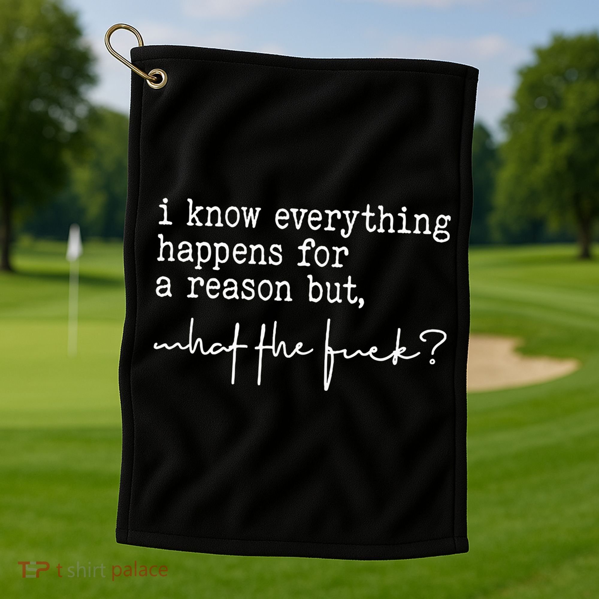 I Know Everything Happens For A Reason But What The Fuck Golf Towel
