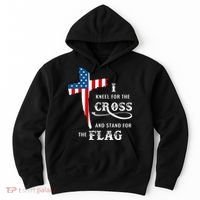I Kneel For The Cross And Stand For The Flag Hoodie thumb 0