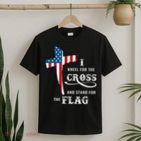 I Kneel For The Cross And Stand For The Flag T-Shirt thumb 2