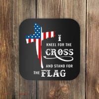 I Kneel For The Cross And Stand For The Flag Coaster thumb 0