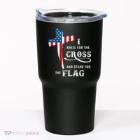 I Kneel For The Cross And Stand For The Flag Tumbler thumb 0
