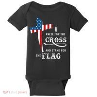I Kneel For The Cross And Stand For The Flag Baby Bodysuit thumb 0