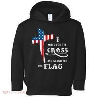 I Kneel For The Cross And Stand For The Flag Toddler Hoodie thumb 0