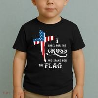 I Kneel For The Cross And Stand For The Flag Toddler T-Shirt thumb 2