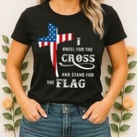 I Kneel For The Cross And Stand For The Flag Women's T-Shirt thumb 2