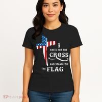 I Kneel For The Cross And Stand For The Flag Women's T-Shirt thumb 4