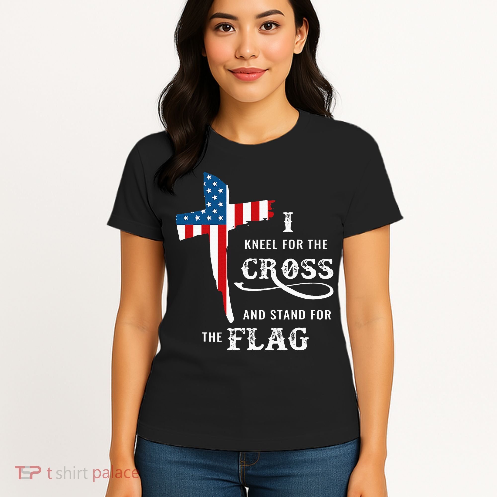 I Kneel For The Cross And Stand For The Flag Women's T-Shirt