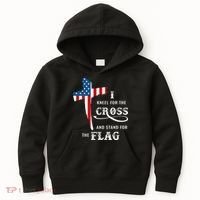 I Kneel For The Cross And Stand For The Flag Kids Hoodie thumb 0