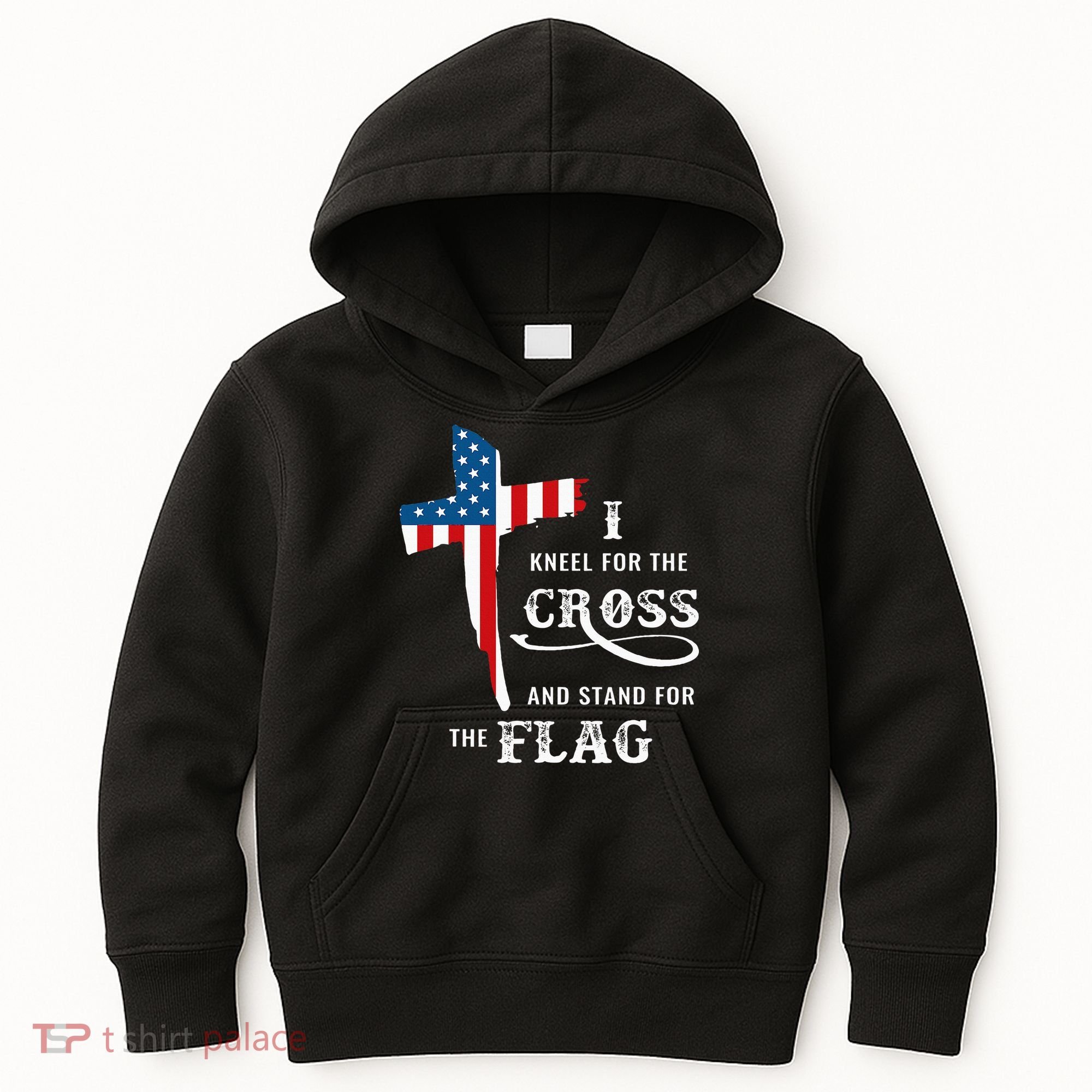 I Kneel For The Cross And Stand For The Flag Kids Hoodie