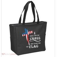 I Kneel For The Cross And Stand For The Flag Tote Bag thumb 2