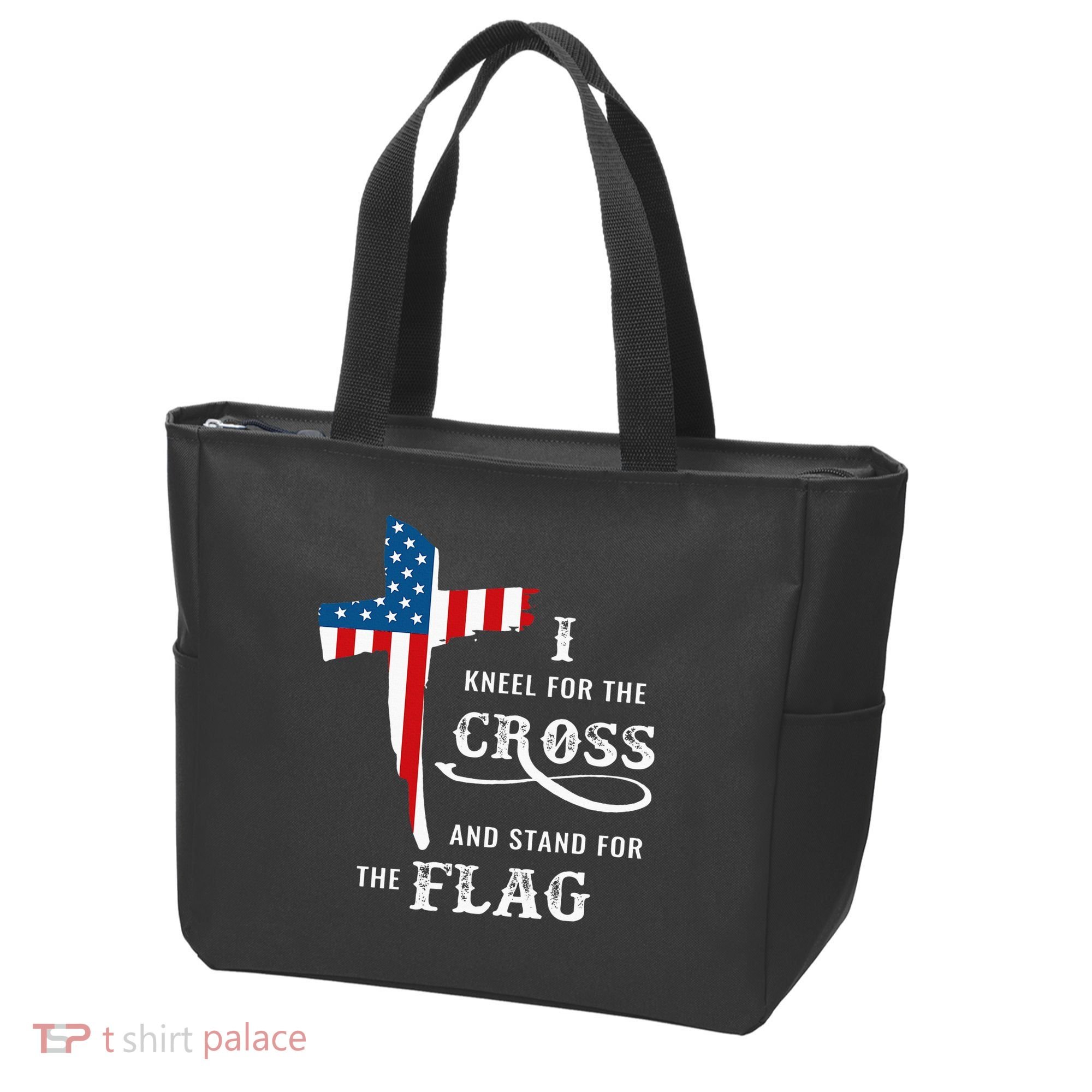 I Kneel For The Cross And Stand For The Flag Tote Bag