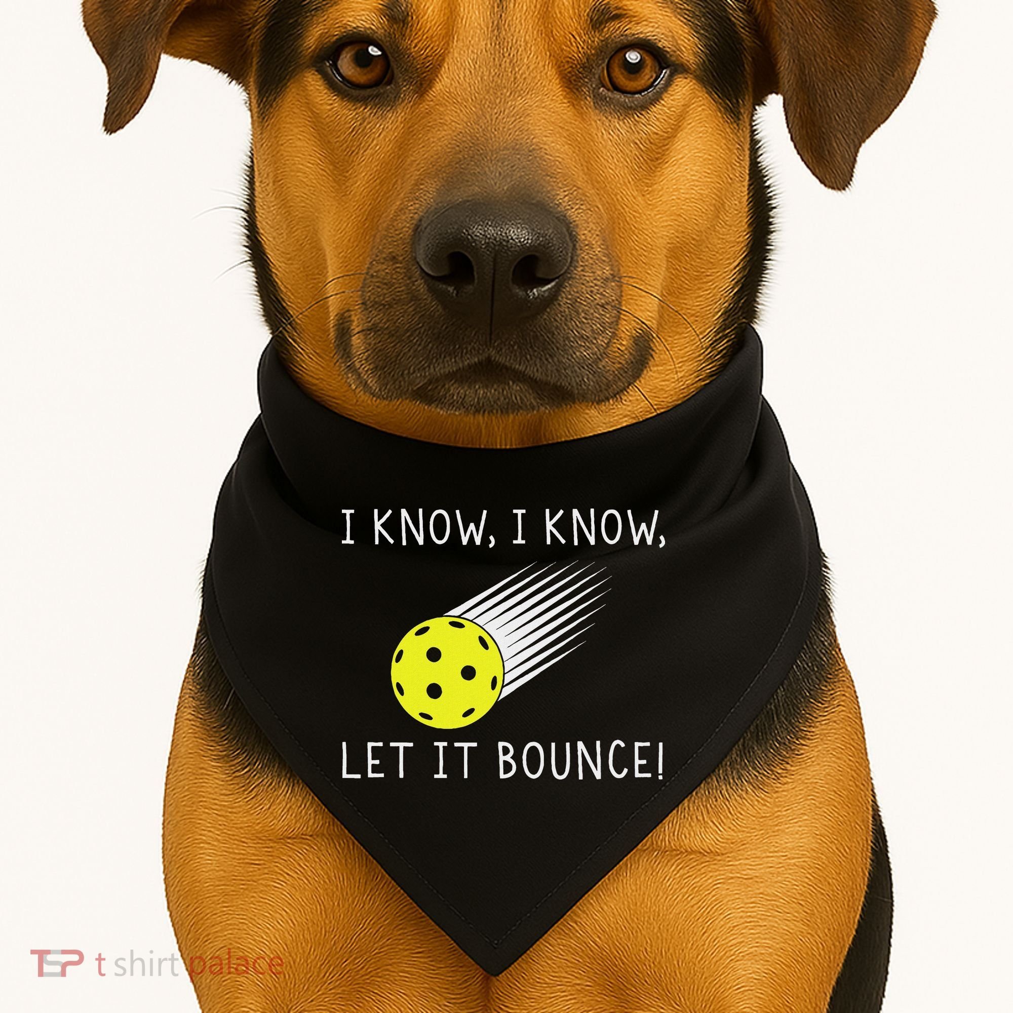 I Know I Know Let It Bounce Funny Pickleball Player USA-Made Doggie Bandana