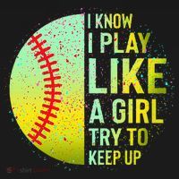 I Know I Play Like A Girl Funny Softball Baseball Women's Hoodie thumb 2