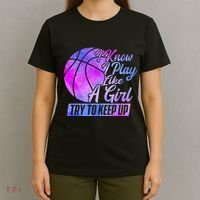 I Know I Play Like A Girl Basketball Player Game Day T-Shirt thumb 4