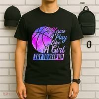 I Know I Play Like A Girl Basketball Player Game Day T-Shirt thumb 6