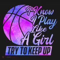 I Know I Play Like A Girl Basketball Player Game Day Polo thumb 3