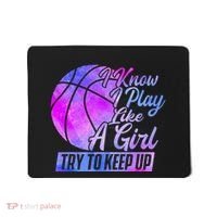 I Know I Play Like A Girl Basketball Player Game Day Mousepad thumb 0