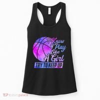 I Know I Play Like A Girl Basketball Player Game Day Women's Tank Top thumb 0