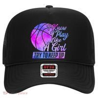 I Know I Play Like A Girl Basketball Player Game Day Hat thumb 0