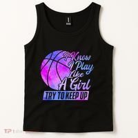 I Know I Play Like A Girl Basketball Player Game Day Tank Top thumb 2