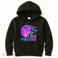 I Know I Play Like A Girl Basketball Player Game Day Kids Hoodie thumb 0