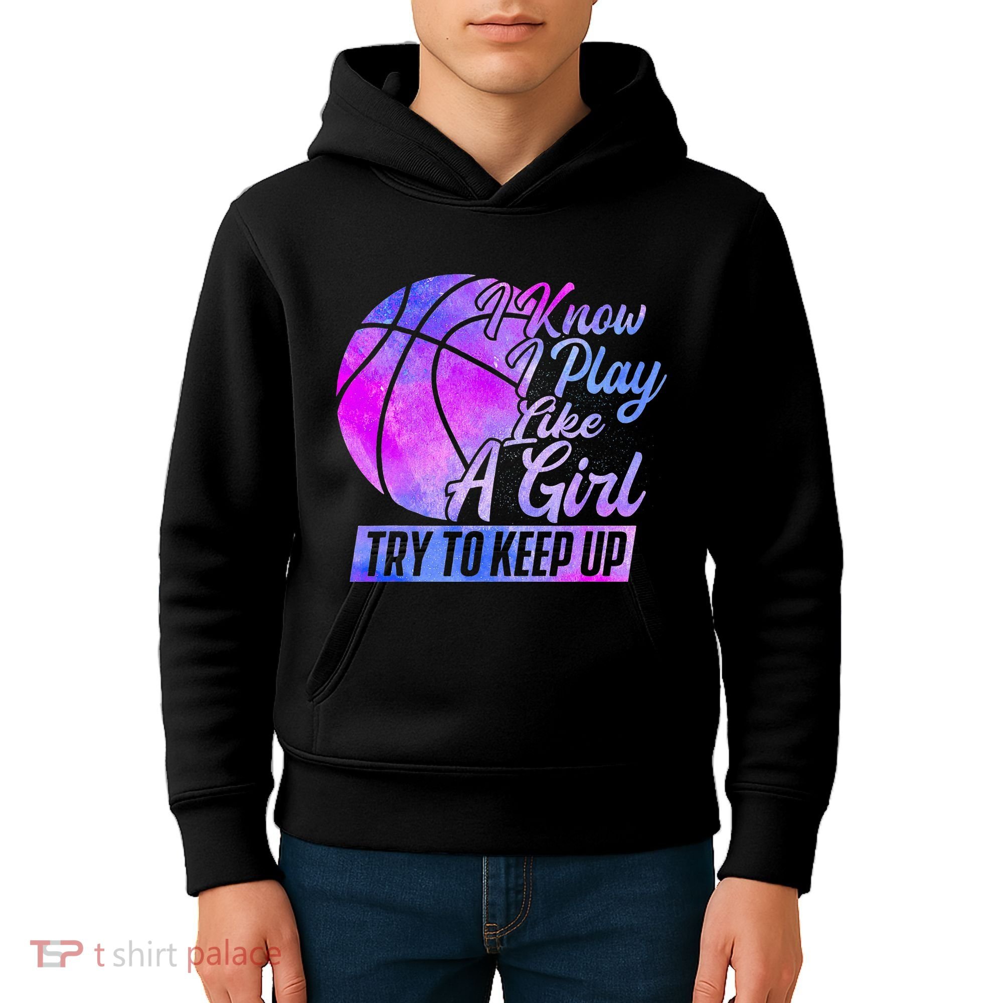 I Know I Play Like A Girl Basketball Player Game Day Kids Hoodie