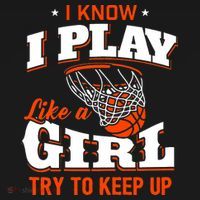 I Know I Play Like A Girl Basketball Girl T-Shirt thumb 7