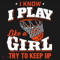 I Know I Play Like A Girl Basketball Girl T-Shirt thumb 7