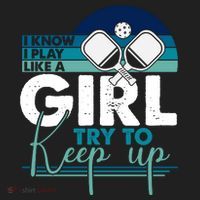I Know I Play Like A Girl Try To Keep Up Gift For Pickleball Team Beanie thumb 2