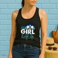 I Know I Play Like A Girl Try To Keep Up Gift For Pickleball Team Women's Tank Top thumb 2