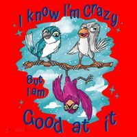 I Know I'm Crazy Funny Birds Santa Hat thumb 1
