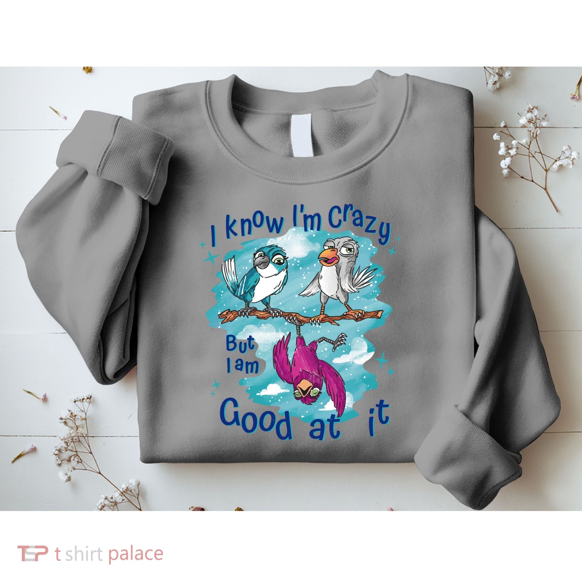 I Know I'm Crazy Funny Birds Sweatshirt